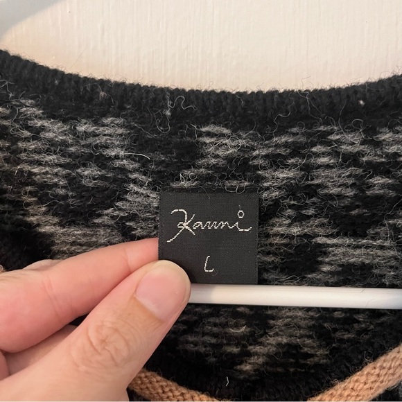 Kauni Design Wool Jacket Sweater Long Felted Butterfly Zip Danish Winter L - Picture 5 of 16